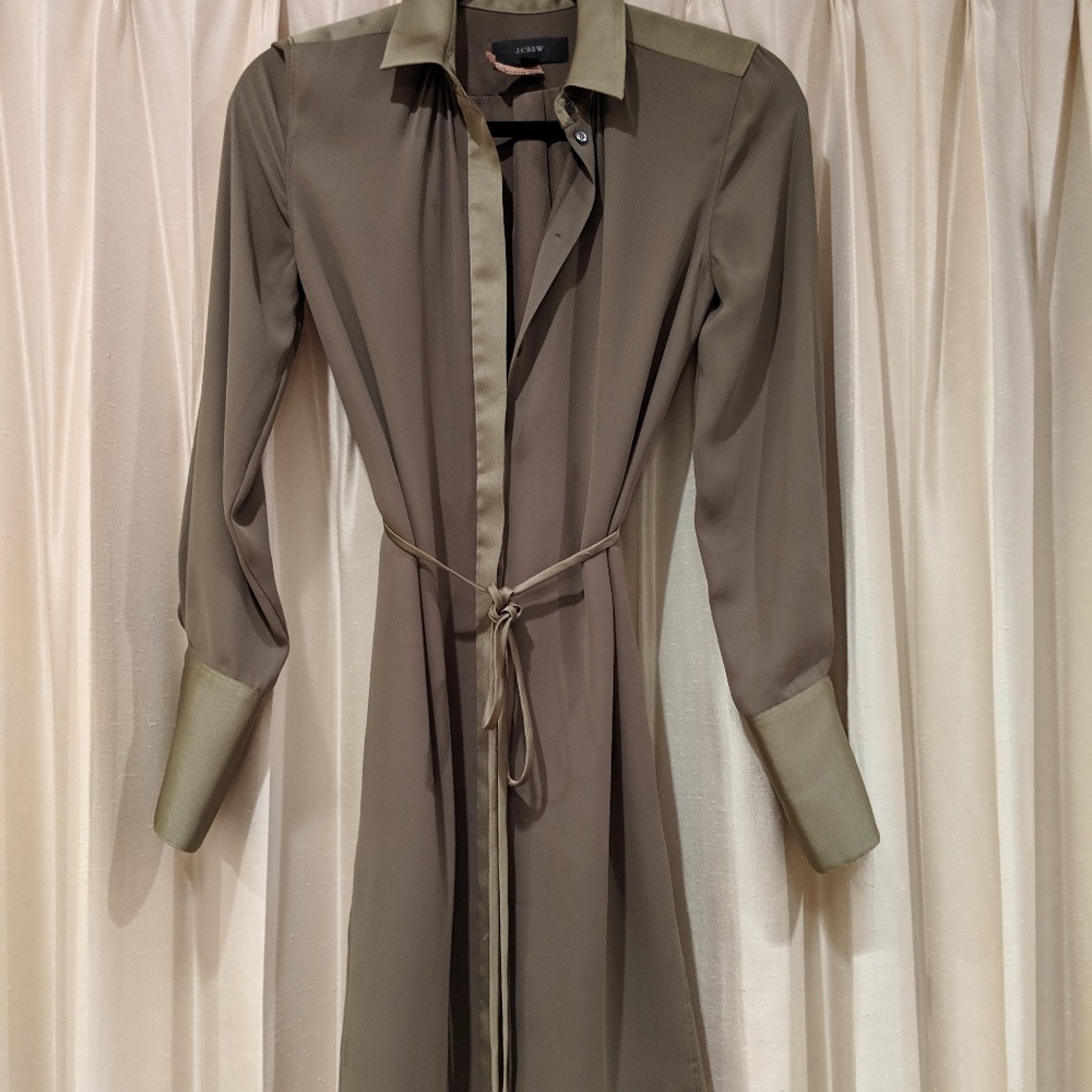 J. Crew long sleeve button down midi dress